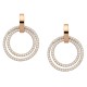 Sterling silver 925°. Double circle with CZ earrings
