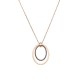 Sterling silver 925°.Double oval pendant with CZ