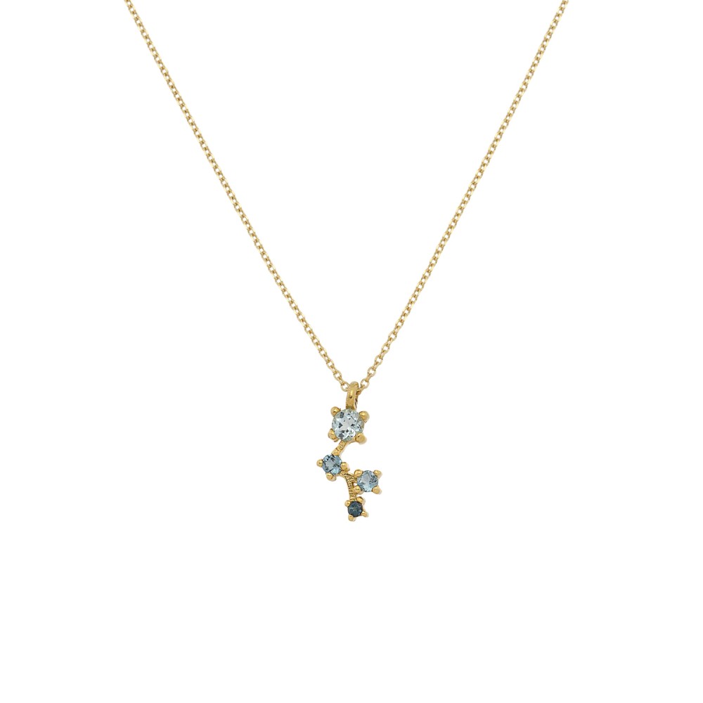 Gold 9ct. Zig-zag pendant with CZ