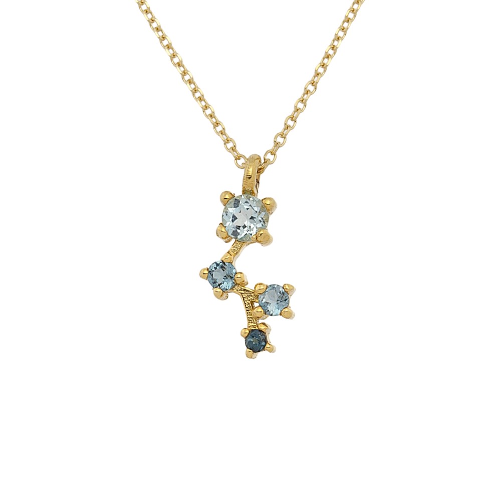 Gold 9ct. Zig-zag pendant with CZ