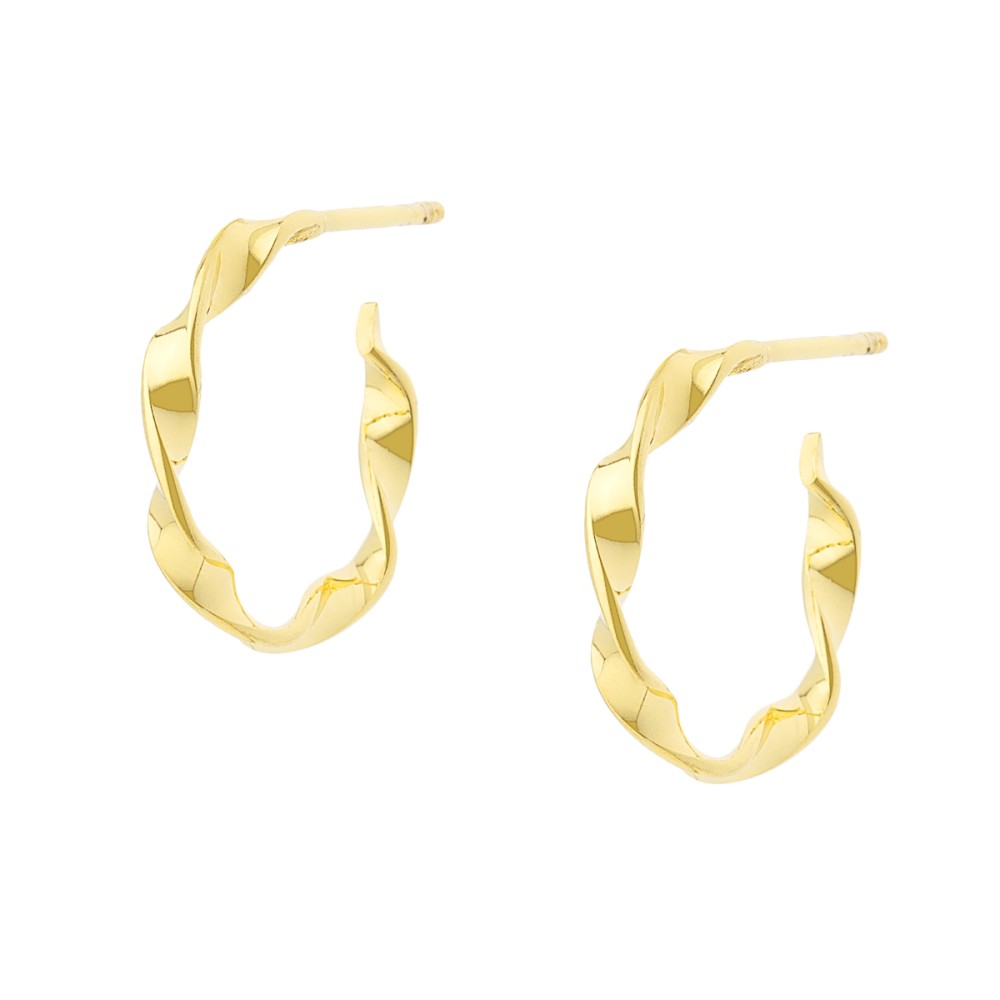 Sterling silver 925°. Twisted hoop earrings