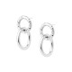 Sterling silver 925°. Double hoop drop earrings