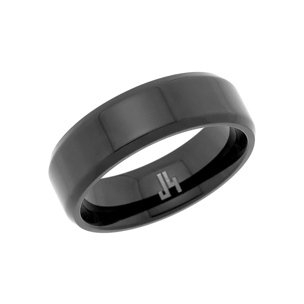 Titanium. Men's black ip ring