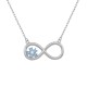 Sterling silver 925°. Infinity pendant with flower CZ