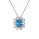 Sterling silver 925°. Rosette pendant with CZ
