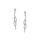 Sterling silver 925°. Wave drop earrings with CZ