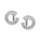Sterling silver 925°. Double circle earrings with CZ