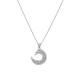 Sterling silver 925°. Triple arc pendant with CZ