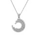 Sterling silver 925°. Triple arc pendant with CZ