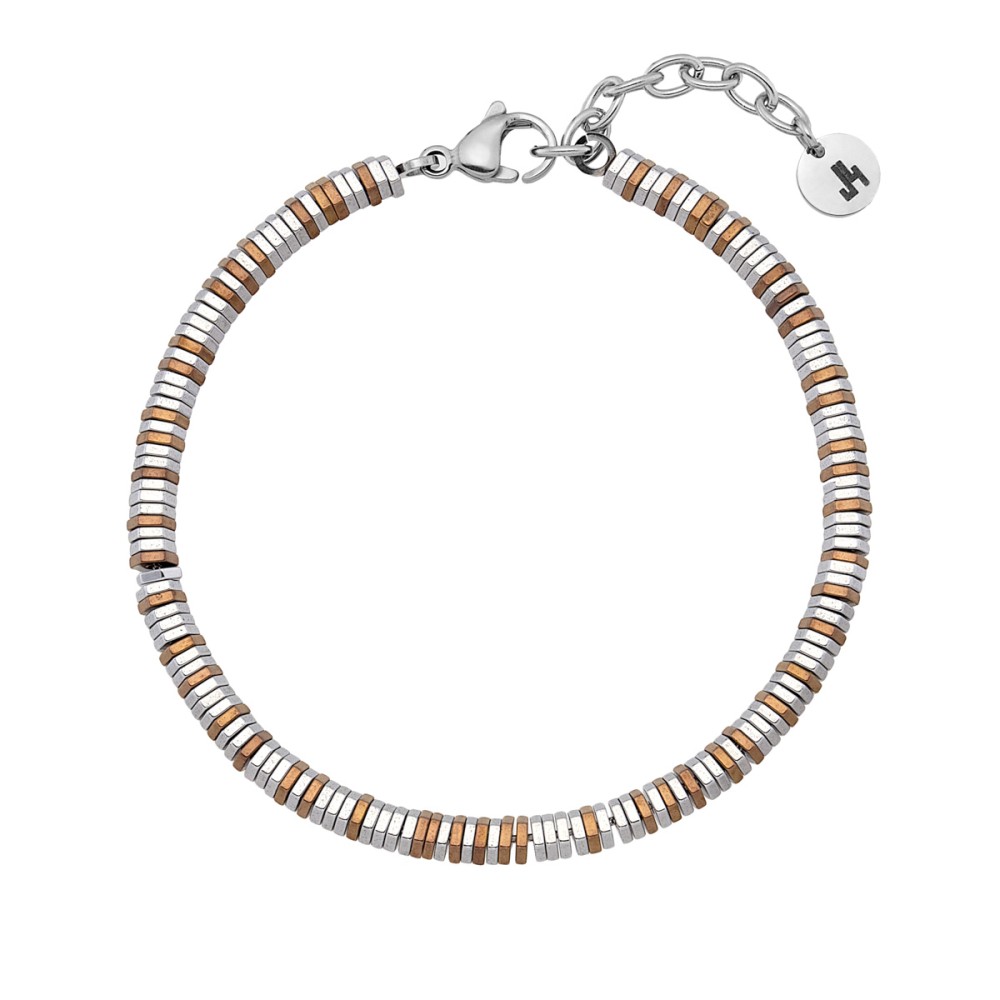 Stainless Steel. Hexagon bead bracelet.