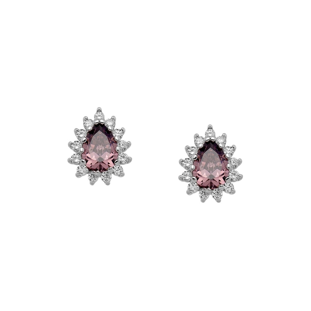 Sterling silver 925°. Starburst studs with CZ