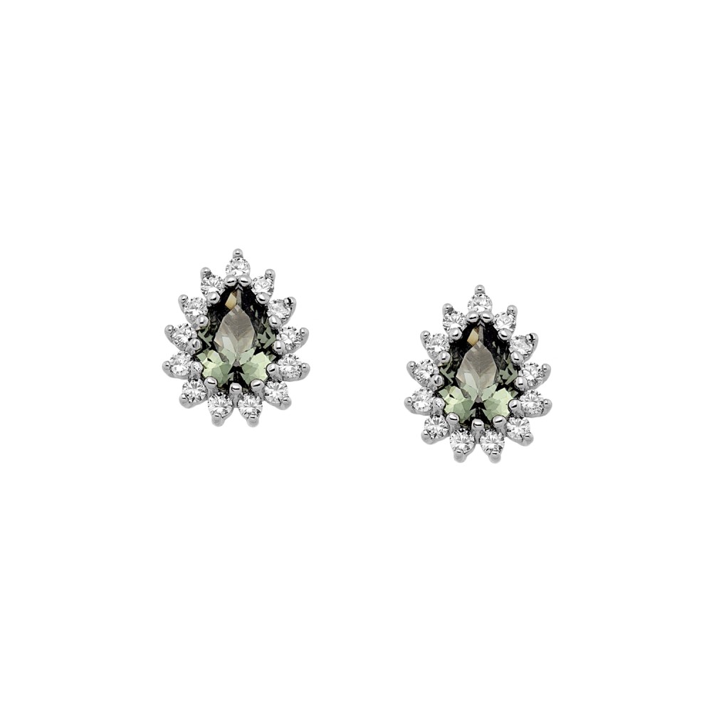 Sterling silver 925°. Starburst studs with CZ