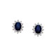 Sterling silver 925°. Starburst oval studs with CZ