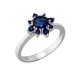 Sterling silver 925°. Starburst ring with CZ
