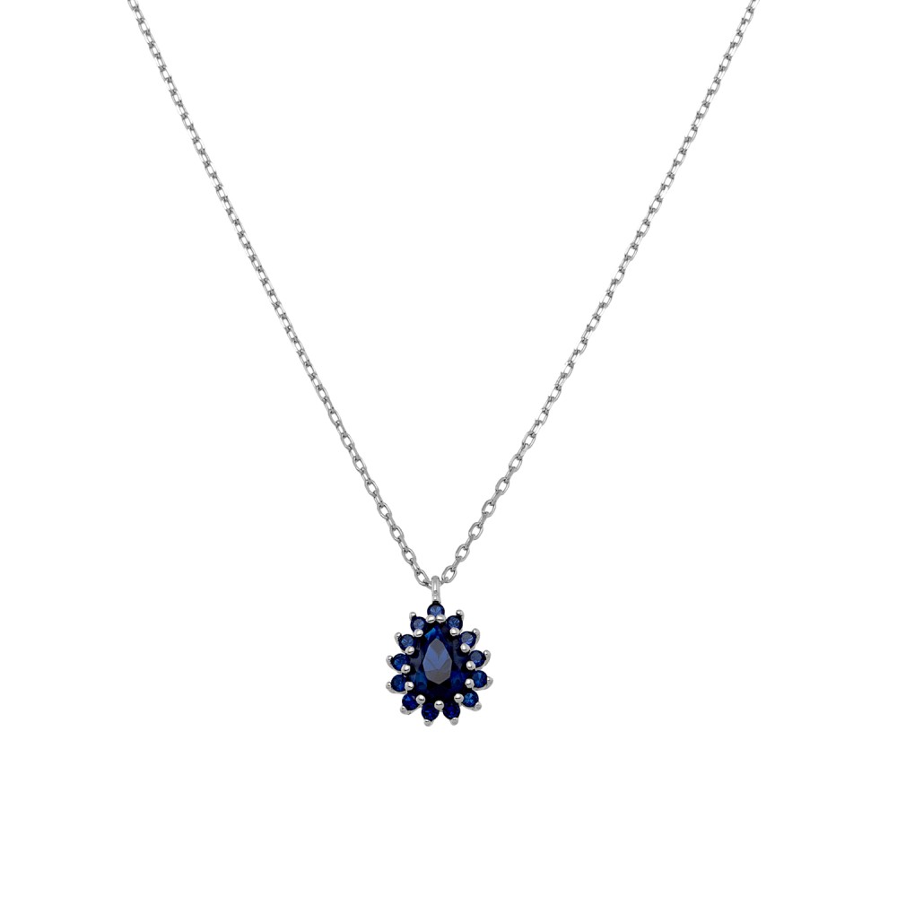 Sterling silver 925°. Starburst pendant with CZ