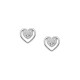 Σκουλαρίκια στικ σχέδιο καρδιά από επιπλατινωμένο ασήμι 925°