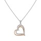 Sterling silver 925°. Double sideways heart necklace
