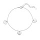 Sterling silver 925°. Triple hearts chain bracelet