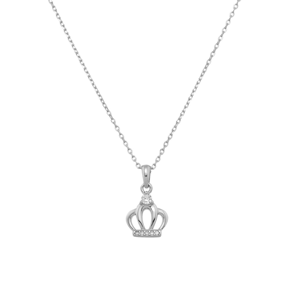 Sterling silver 925°. Crown pendant with CZ