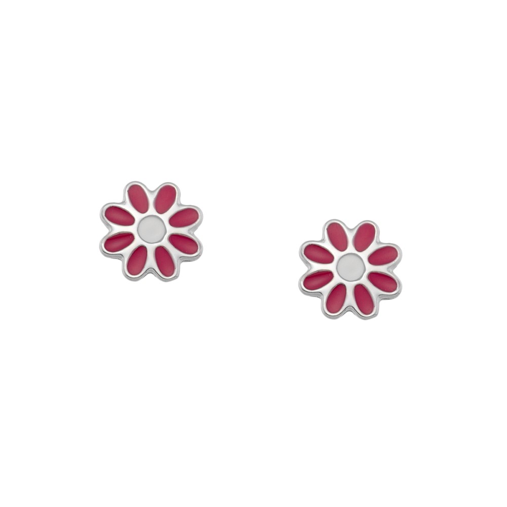 Sterling silver 925°. Flower stud earrings