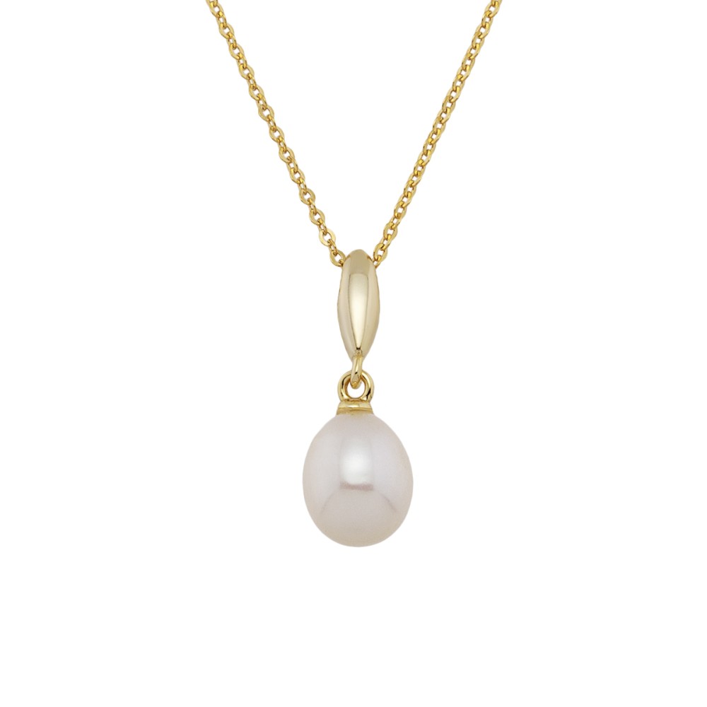 Sterling silver 925°. Pearl pendant necklace
