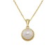 Sterling silver 925°. Pearl pendant with halo