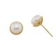 Sterling silver 925°. Pearl earrings with halo