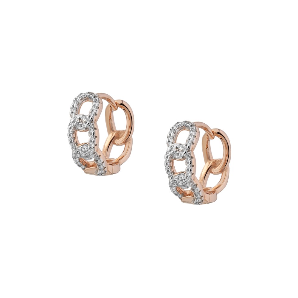 Sterling silver 925°. Links earrings with CZ