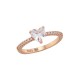 Sterling silver 925°. Heart CZ solitaire ring