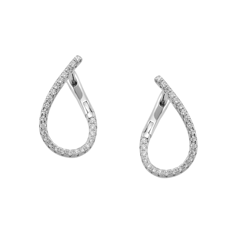 Sterling silver 925°. J shaped earrings with CZ