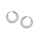 Sterling silver 925°. Double hoop studs with CZ