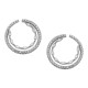 Sterling silver 925°. Double hoop studs with CZ