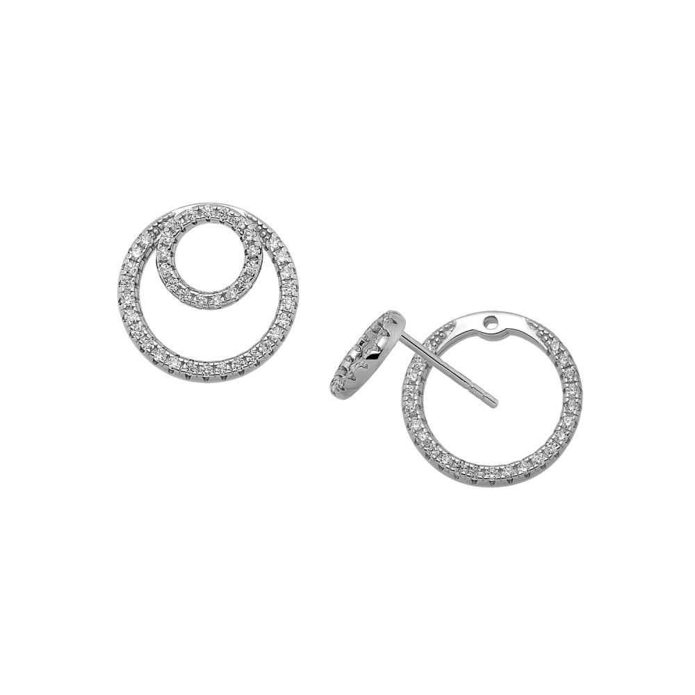 Sterling silver 925°. Single Double circle studs