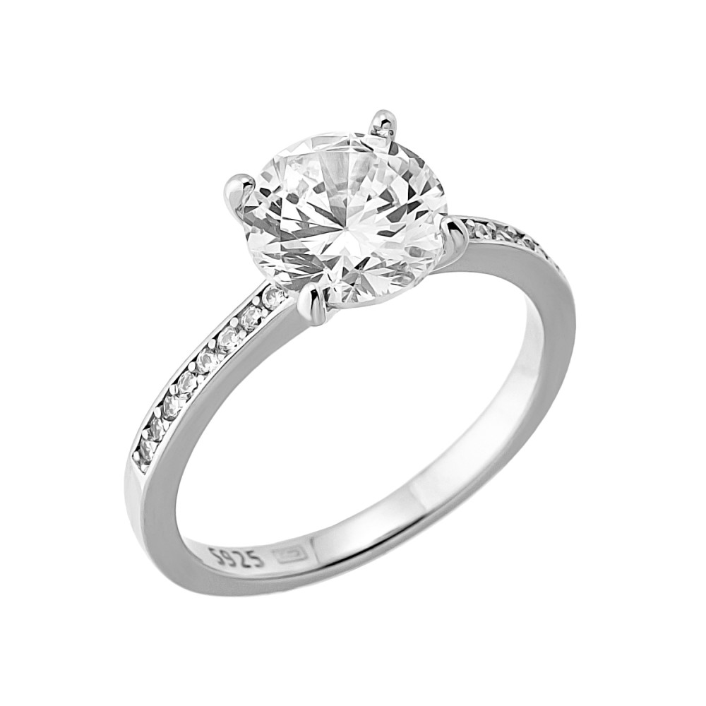 Sterling silver 925°. Solitaire CZ ring