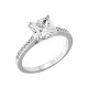 Sterling silver 925°. Square solitaire with CZ