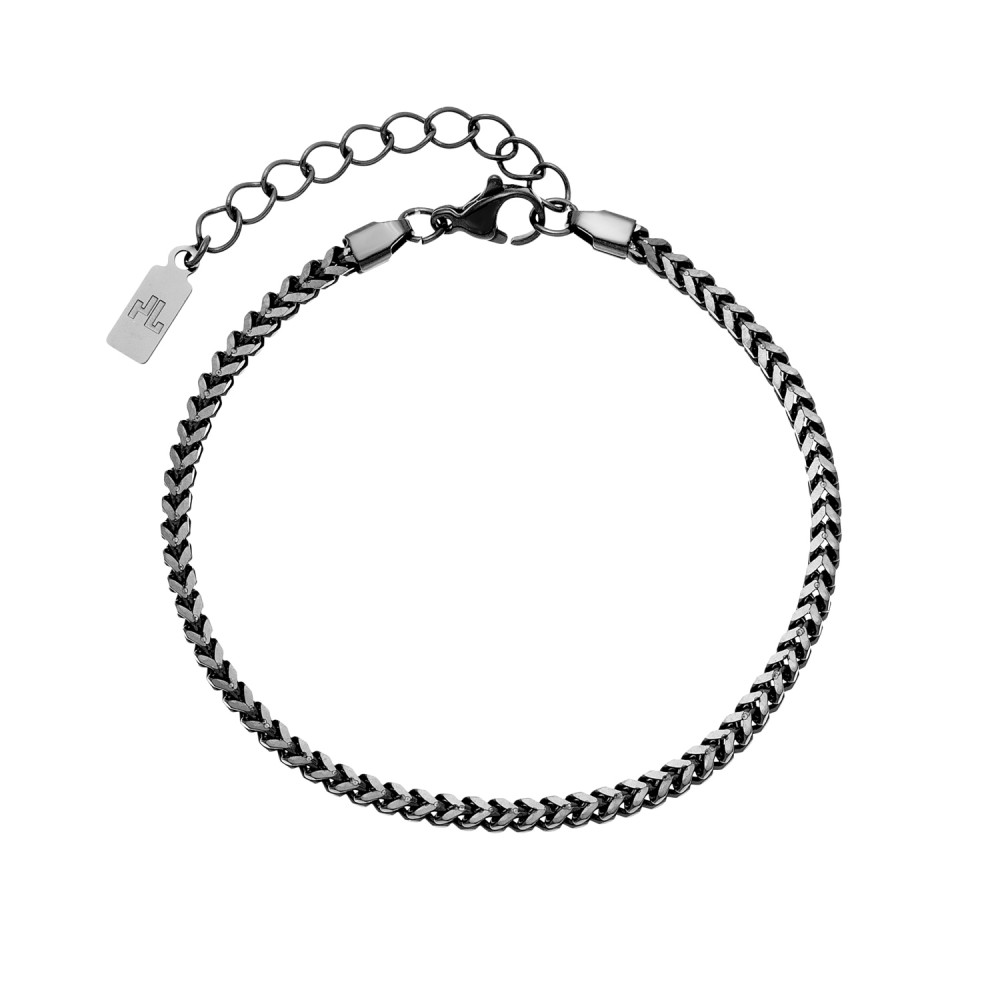 Αλυσίδα βραχιόλι  curved chain από ανοξείδωτο ατσάλι black ip