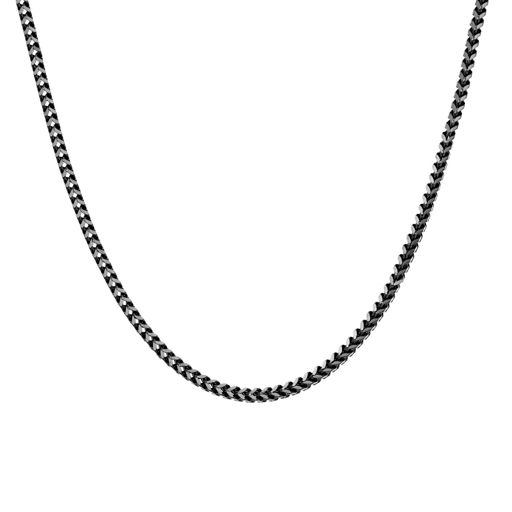 Αλυσίδα κολιέ  curved chain από ανοξείδωτο ατσάλι black ip