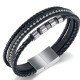 Stainless Steel. Triple leather bracelet