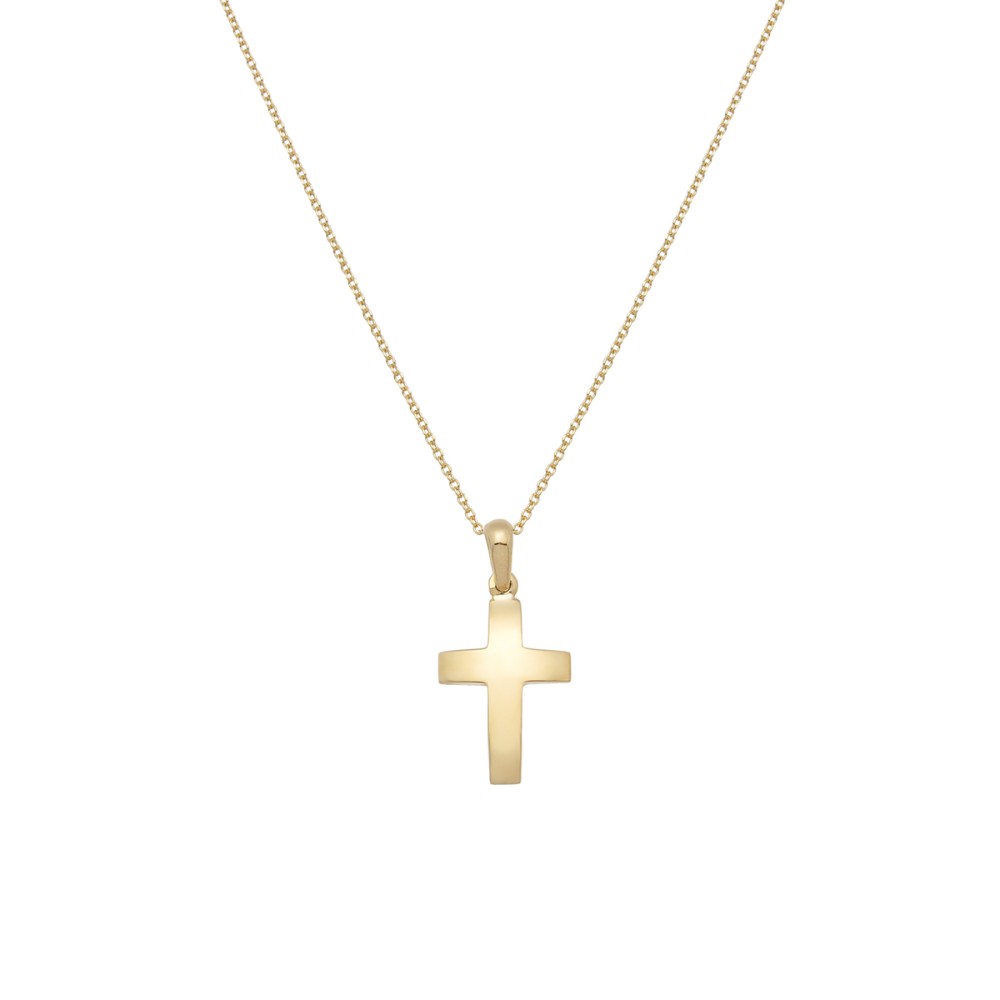 Gold 9ct. Dome cross on chain