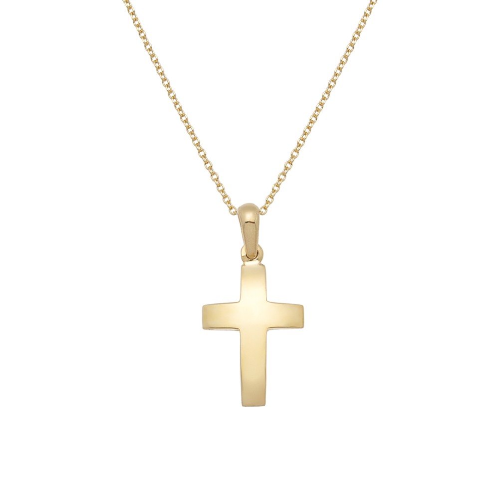 Gold 9ct. Dome cross on chain