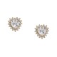 Gold 9ct. Heart studs with halo CZ