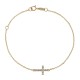 Gold 9ct. Sideways cross bracelet