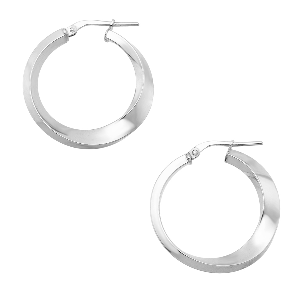 Sterling silver 925°. Twisted hoops