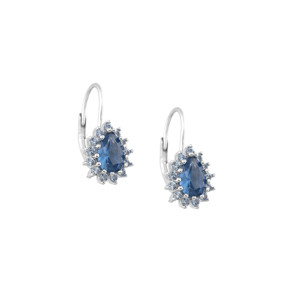 Sterling silver 925°. Teardrop rosette drop earrings