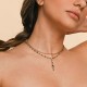 Sterling silver 925°. Rosary necklace with chain and CZ