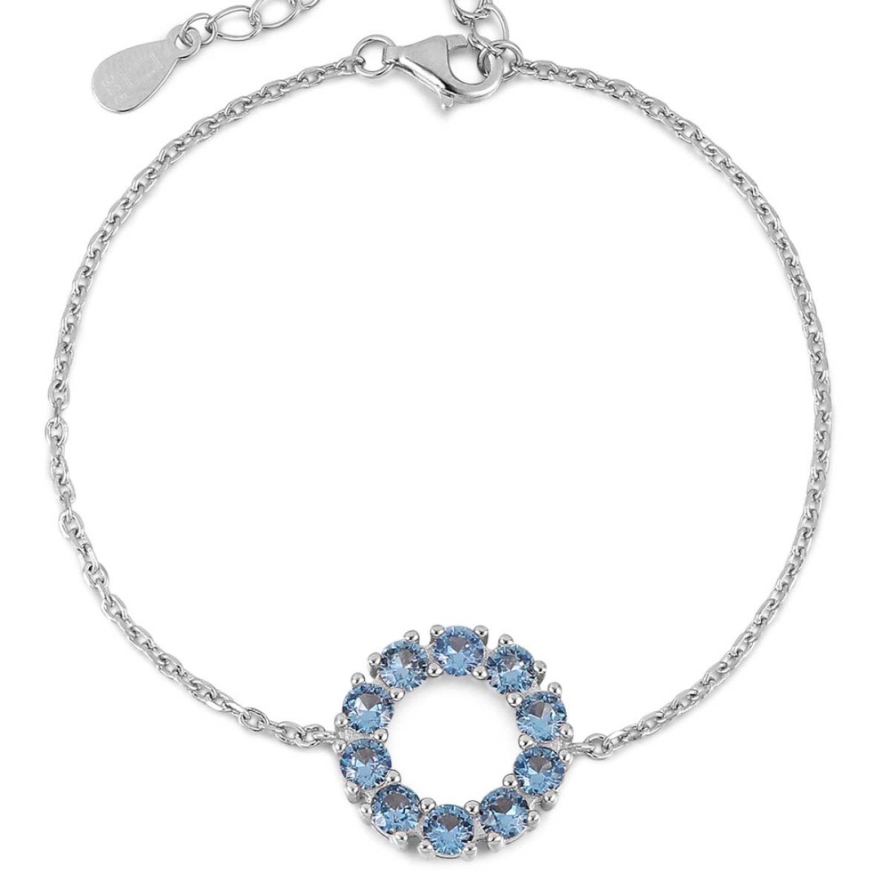 Sterling silver 925°. Open circle bracelet with CZ