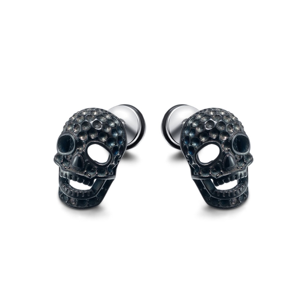Σκουλαρίκια J4 σχέδιο Skull  από Black ip ανοξείδωτο ατσάλι.