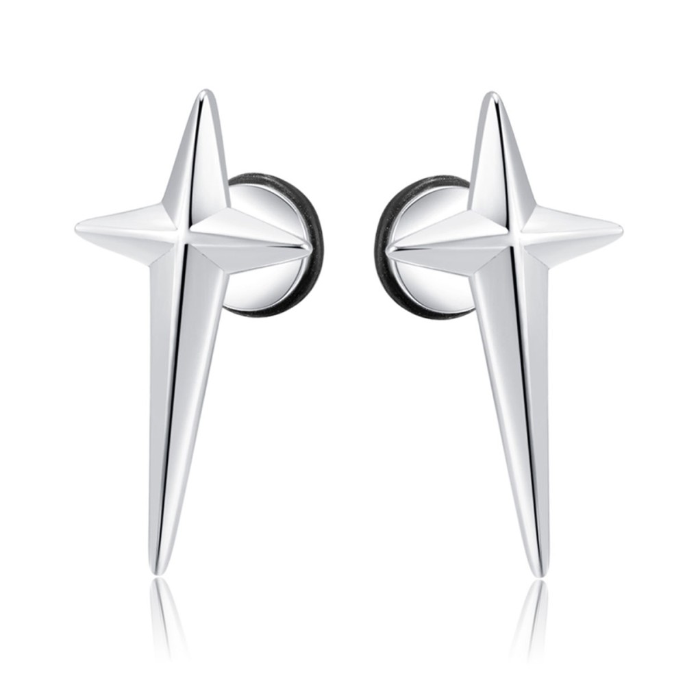 Stainless Steel. 3D cross earrings