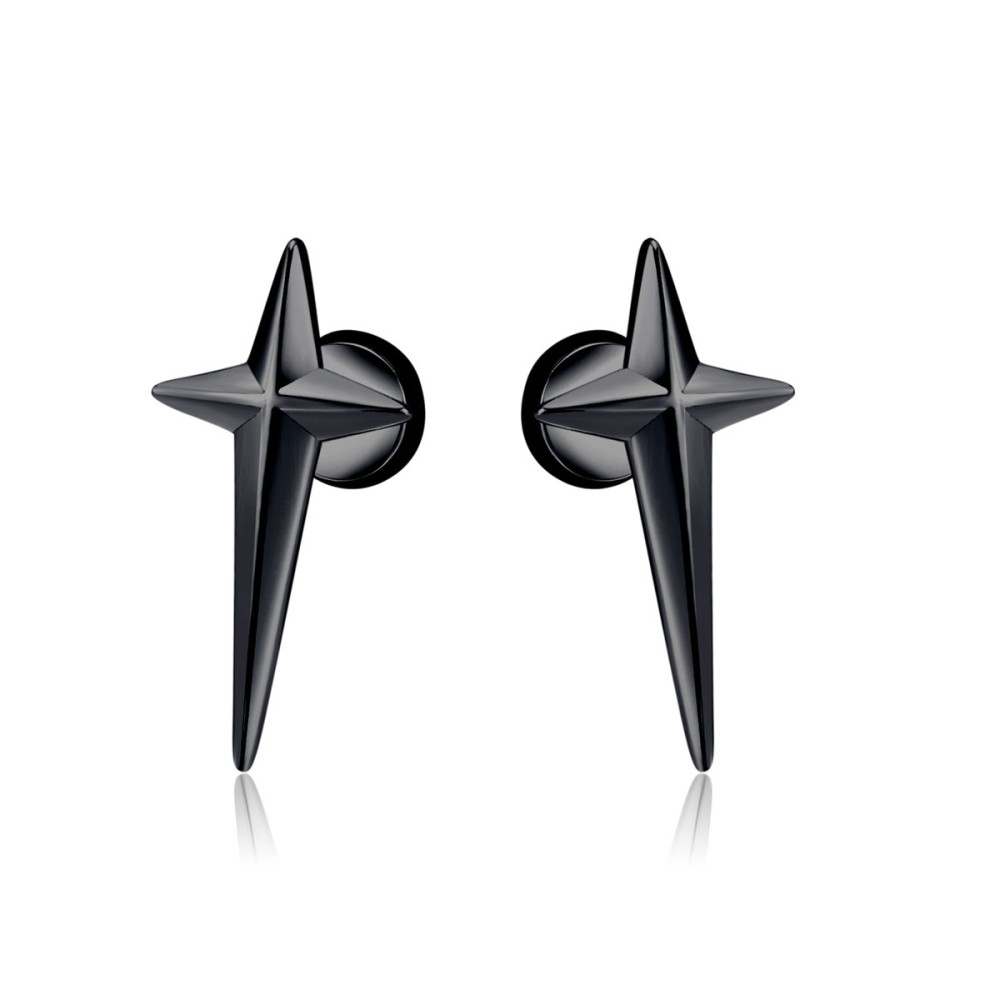 Stainless Steel. 3D cross earrings