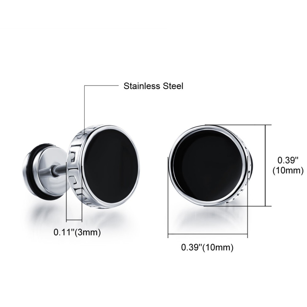 Stainless Steel. Round studs with enamel